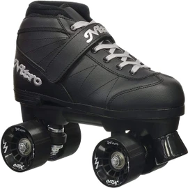 Epic Skates Super Nitro Indoor/Outdoor Quad Speed Roller Skates, Youth 5 , Black