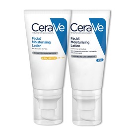 CeraVe AM + PM Facial Moisturising Lotion Set – SPF50 Day Cream & Night Cream – Hydrating with Ceramides & Niacinamide – 52ml x 2