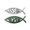 Christian Jesus Fish Car Emblem - Chrome Silver Symbol Fish