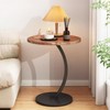 Hsingchi Modern Small Side Table, Round Bedside end Table, Simple