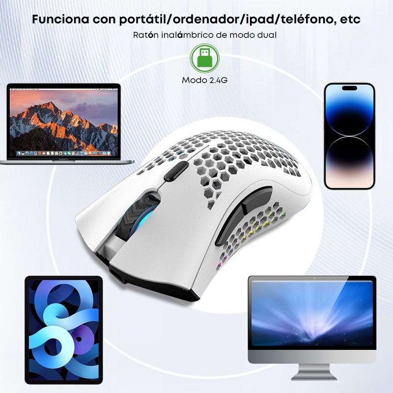 K SNAKE Ratón Ergonómico para Juegos con dpi Ajustable 800/1200/3000,