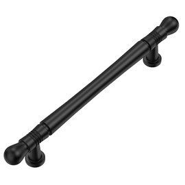 Alzassbg 10 Pack Matte Black Cabinet Pulls,5 Inch(128mm) Hole Center Black Kitchen Cabinet Handles for Cabinets and Drawers AL3089