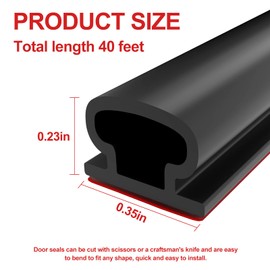 40 Feet Self-Adhesive Backing weatherstripping Door Seals,D-Shaped Rubber Seals for Thermal and Acoustic Insulation of Door Frames and Windows.