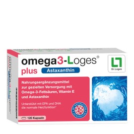 omega3-Loges® plus astaxanthin - 120 capsules - omega-3 fatty acids in premium quality with a high proportion of DHA and EPA