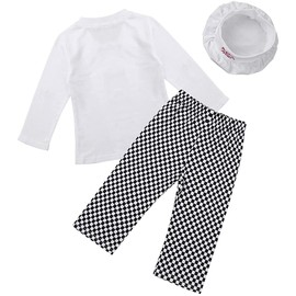 TAIKMD Baby Boys Girls Baker Cooking Costume Jacket with Pants Hat Clothing Set Outfit Chef Dress up (White, 18-24Months)