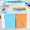 8-tabs 6 Set Binder Dividers with Tabs,Plastic Index with Label,Colorful