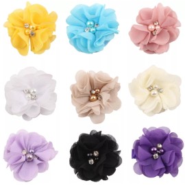 TIKA 8-Piece Grosgrain Ribbon Hair Bows for Baby Girls - Boutique Alligator Clip Set