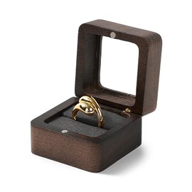 Oirlv Wooden Ring Box Elegant Ring Storage Box for Wedding Anniversary Engagement