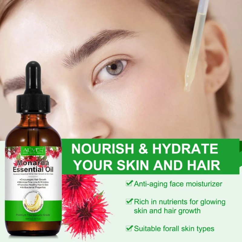 Aceite Monarda Antibacteriano Piel Cuidado Cabello, Antiedad Monarda