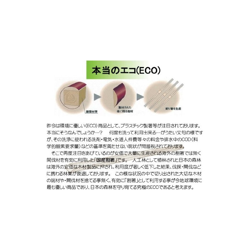 KOINS 割り箸 杉柾らんちゅう箸26cm 白帯巻 100膳ポリ入り 国産