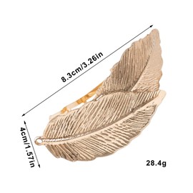 Metal Hair Clips Leaf Hair Clips Low Ponytail Hair Clips Hair Accessories Fashion Hair Clips Women's Retro Style Minimalist Wedding Party (Gold)