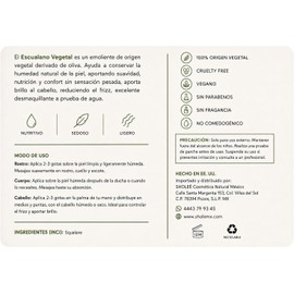 Escualano Vegetal 100% Puro Derivado de Oliva – Aceite Facial, Corporal y Capilar – Ligero, Sedoso y Nutritivo – Ayuda a Conservar la Hidratación, Suavizar y Controlar el Frizz – 30 ml