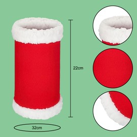 RmKbe 4pcs Christmas Horse Leg Wraps Faux Fur Polyester Standing Wraps Red Soft Horse Leg Sleeves Horse Costume Accessories for Horse Christmas Costume