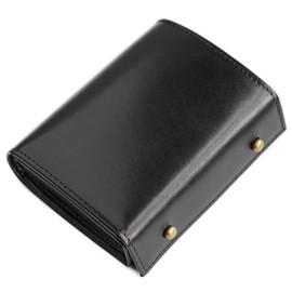 IrideScent PUEBLO Men's Bi-fold Wallet, Box-shaped Coin Purse, Italian Leather, Pueblo Mini Wallet, Compact, Small Wallet, Bifold Box, Cowhide Leather, Large Capacity, L-Shaped, Black Tochigi Leather
