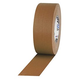 2" Width ProTapes Pro Gaff Premium Matte Cloth Gaffer's Tape With Rubber Adhesive, 11 mils Thick, 55 yds Length, Tan (Pack of 1)