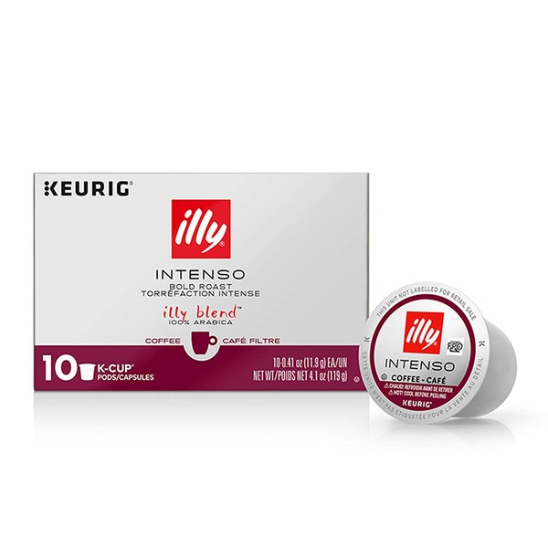 Illy K-Cup Pods Intenso Dark Roast Coffee for Keurig Brewers, 10 Ct
