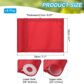 PATIKIL 7 x 5 Inch Golf Flag, 6 Pcs 420D Nylon Mini Garden Pin Flags Portable Target Flag with Tube Inserted for Outdoor Indoor Yard Backyard Garden, Red