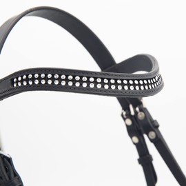 PFIFF Lilly 103031 Snaffle Bridle High Quality Horse Snaffle Black Shetty