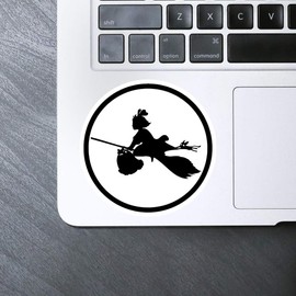 Medium 100mm 'Anime Witch Silhouette' Permanent Sticker Decal for Cars/Windows/Bins/Walls etc (DW00129249)