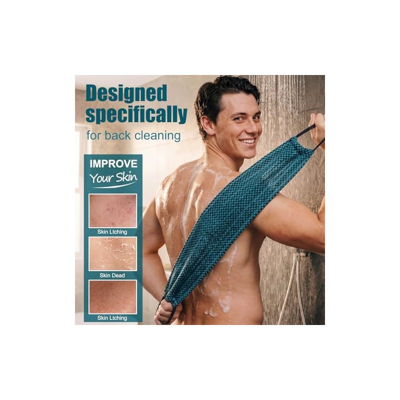 Back Scrubber Shower Silicone, Compact Lightweight Accessory for Travel and