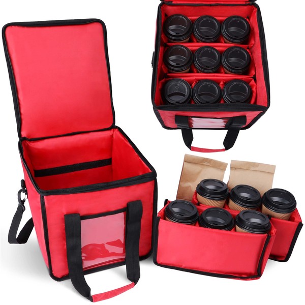 Drink Carrier and Food Delivery Bag with Handle and Shoulder