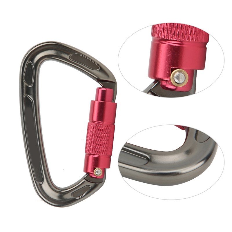 7075 Aviation Aluminum Master Lock Carabiner D Ring Safety Buckle