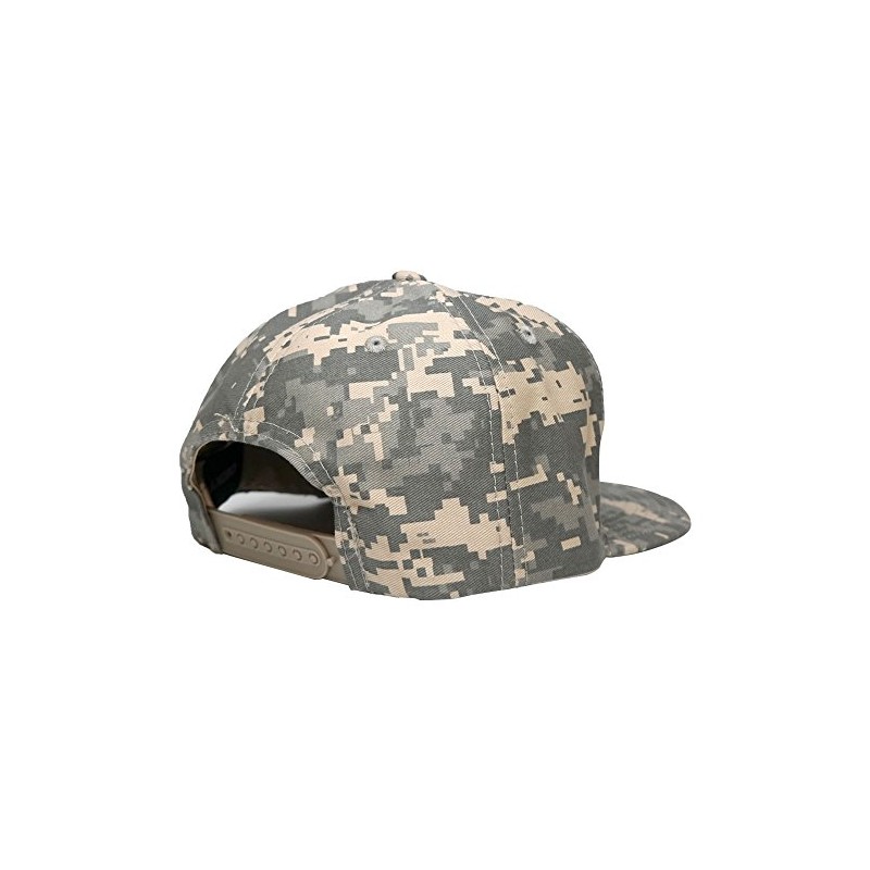 Armycrew Flat Bill Digital Camo American Flag Patch Snapback Cap