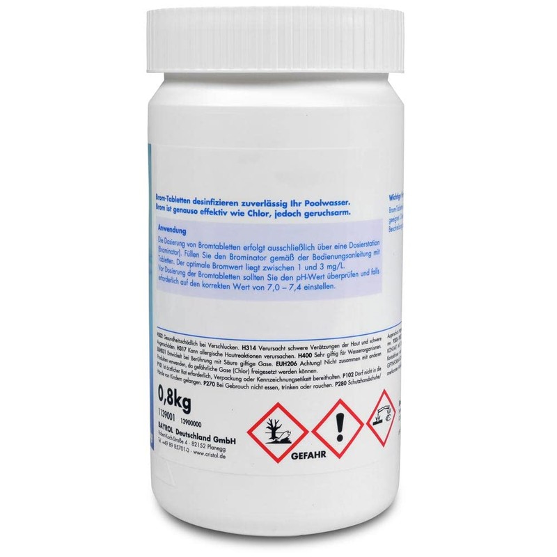Cristal Bromine Tablets 20 g – 800 g Tin –