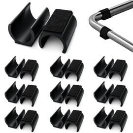 Pack of 20 Chair Gliders Cantilever Chair Gliders with Cantilever Felt Gliders for Round Tube, U-Cantilever Felt Gliders Diameter 24-25 mm with Felt for Chairs Protect Floors and Reduce Noise Black