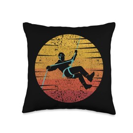 Retro Outdoor Speed Sport Free Alpine Climber Climbing Throw Pillow