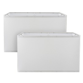 Aspen Creative 38752-2, Rectangle Collapsible Spider Lamp Shade, White, 11+17" Top x 11+17" Bottom x 10" Height, Set of 2
