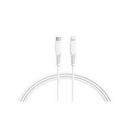 HIDISC HD-LCC1WH Type-C to Lightning Cable, 3.3 ft (1 m), White, Supports Fast Charging, 3A, Bending, Plugging and Unplugging