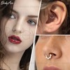 BodyAce 16G Septum Rings Hinged Nose Clicker, Flower Tragus Hoops
