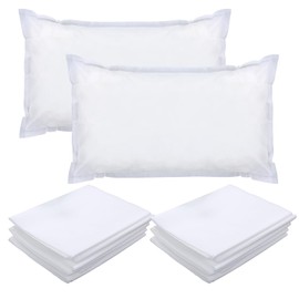 Prasacco Pack of 20 Cushion Covers, 80 x 50 cm, Disposable Cushion Cover, White Cushion Cover, Made of Non-Woven Fabric, Portable Travel Cushion Cover, Breathable Cushion Covers for Beauty Salons,