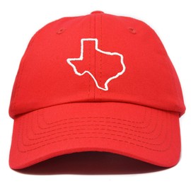 DALIX Texas Hat Lone Star State Mens Womens Baseball Cap Red