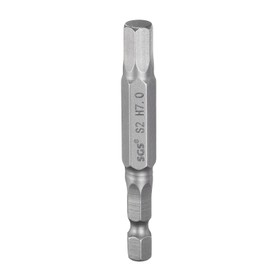 sourcing map H7.0 Hex Head Drill Bit Wrench 7mm Metric Flat Tip 1/4" Hex Shank 65mm (2.56") Long Magnetic Hexagonal Screw Driver Socket Industrial Screwdriver Power Bits