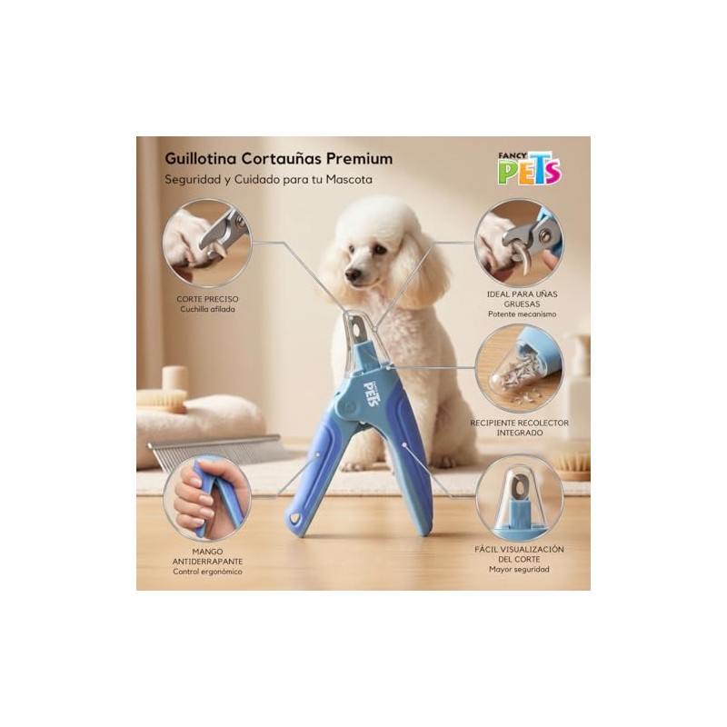 Fancy Pets Guillotina Cortauñas para Perros con Recipiente Recolector y