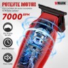 WMARK1205 Maquina Para Cortar Cabello,Profesional,Inalámbrica,7000 RPM Rojo