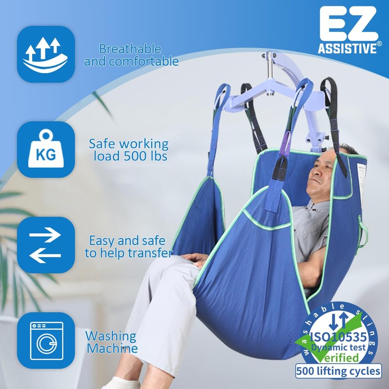 EZ Assistive Patient Lift Sling, Fully Body Lifting Sling with