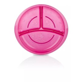 Nûby Nuby 2-Pack Fun Feeding Section Plate - Durable - Travel - BPA Free - Purple & Pink