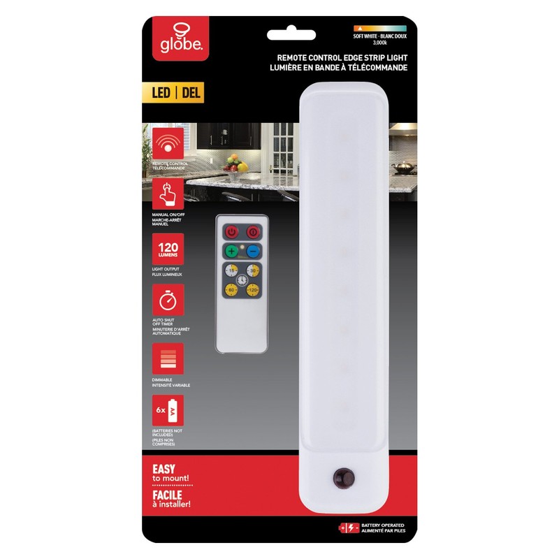 Globe Electric 10" LED Under Cabinet Edge Strip Light with