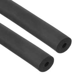 PATIKIL 4mm ID x 15mm OD x 1m Long Pipe Insulation Foam Tube, 2pcs Pipe Cover Wrap Roll EPDM Bar Tubing for Handle Grip HVAC Air Conditioner Units, Black