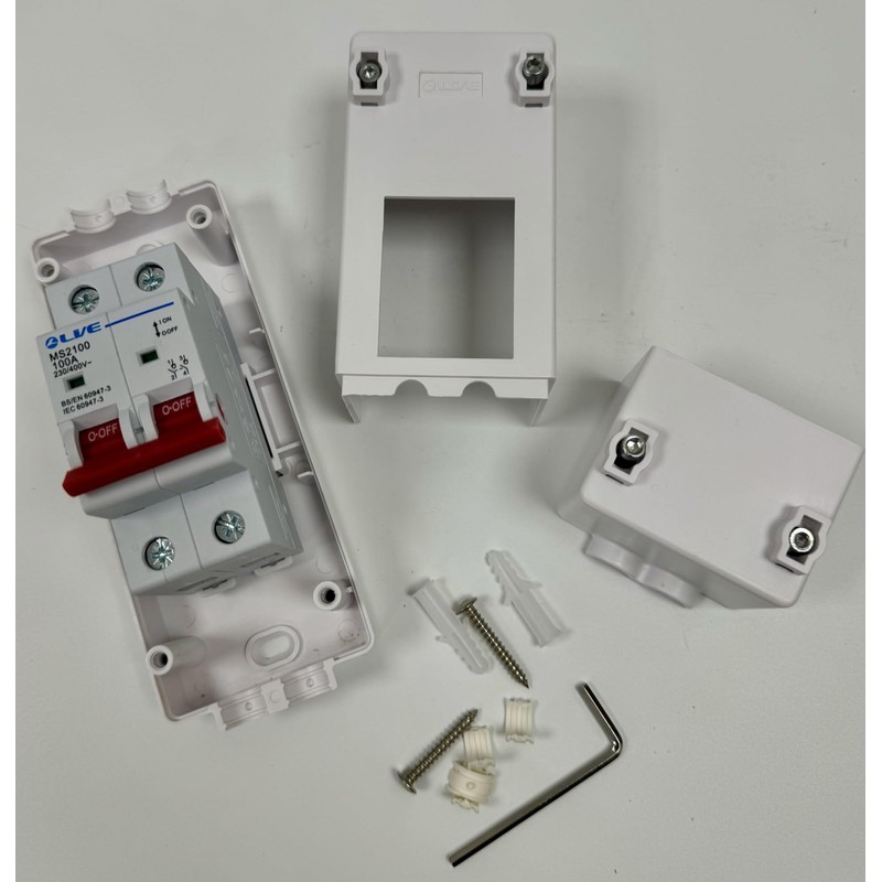 100 Amp Slimline Double Pole Meter Supply Tail Isolator, Meter
