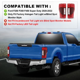 CHEDA Rear Lamp Tail Lights Assembly Pair Compatible with Ford F250 F350 F450 Super Duty 2020-2022 Only Fit Factory With Blind Spot Monitor Model LC3Z-13405-A, LC3Z-13404-A Pilotos Traseros Conjunto