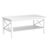 ChooChoo White Coffee Table Classic X Design for Living Room,