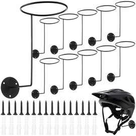 Seeloowy 12 Pcs Helmet Holder Stand Display Rack Metal Wall Mount Hanger Hooks for Motorcycle Accessories Multifunctional Helmet Rack Hats Balls Coats Space-Saving Wall Organizer for Garage Entryway