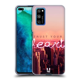 Head Case Designs Heart Cityscape At Dusk Words To Live By 4 Soft Gel Case Compatible for Honor V30 Pro/View 30 Pro