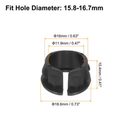 sourcing map Cable Snap Bushing Grommets, 20Pcs 16mm/0.63" Mounting Dia Nylon Snap Bushing Grommet, Round Snap in Cable Hose Bushing for Various Cables Tubes Wire, Black