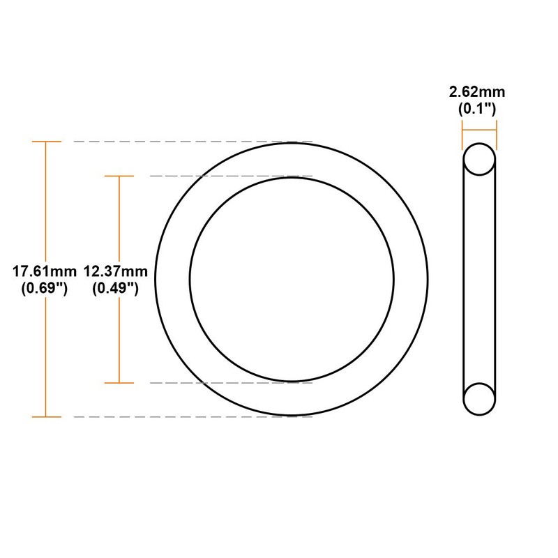 sourcing map 50pcs Nitrile Rubber O-Rings 17.61mm OD 12.37mm ID