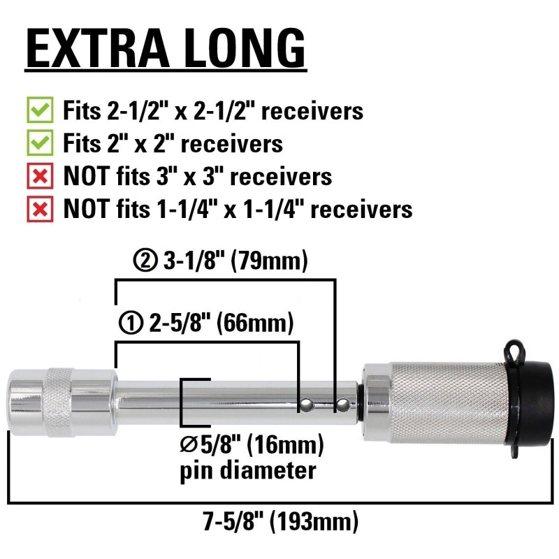 TowWorks 5/8" Trailer Hitch Locking Pin with Double Safety and